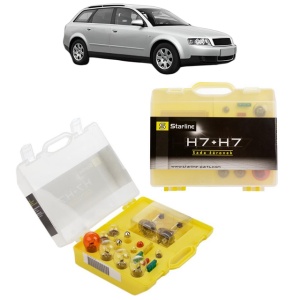 Kit trusa Set becuri H7 compatibila cu AUDI A4 B6 Avant (8E5) din 2001-2004, bec far, semnalizare , pozitie, iluminare numar, frana, plafoniera, stop frana