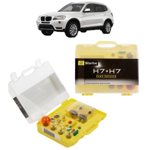 Kit trusa Set becuri H7 compatibila cu BMW X3 (F25) din 2010-2017, bec far, semnalizare , pozitie, iluminare numar, frana, plafoniera, stop frana