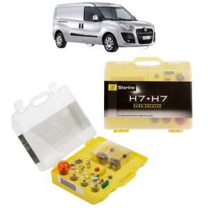 Kit trusa Set becuri H7 compatibila cu FIAT DOBLO Bus (263_) din 2010-2023, bec far, semnalizare , pozitie, iluminare numar, frana, plafoniera, stop frana
