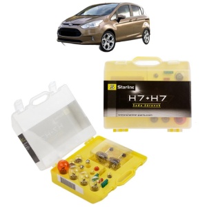 Kit trusa Set becuri H7 compatibila cu FORD B-MAX (JK) din 2012-2016, bec far, semnalizare , pozitie, iluminare numar, frana, plafoniera, stop frana