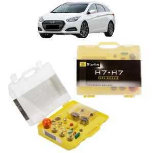 Kit trusa Set becuri H7 compatibila cu HYUNDAI i40 I Kombi Van (VF) din 2015-2019, bec far, semnalizare , pozitie, iluminare numar, frana, plafoniera, stop frana
