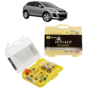 Kit trusa Set becuri H7 compatibila cu MAZDA CX-7 (ER) din 2006-2014, bec far, semnalizare , pozitie, iluminare numar, frana, plafoniera, stop frana - Img 1