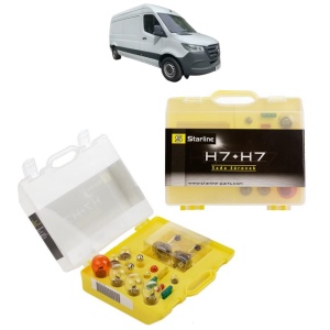 Kit trusa Set becuri H7 compatibila cu MERCEDES-BENZ SPRINTER 3-t Van (B910) din 2018-2025, bec far, semnalizare , pozitie, iluminare numar, frana, plafoniera, stop frana