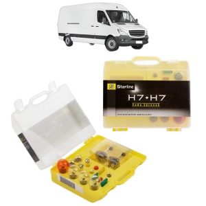 Kit trusa Set becuri H7 compatibila cu MERCEDES-BENZ SPRINTER 3-t Van (B906) din 2006-2018, bec far, semnalizare , pozitie, iluminare numar, frana, plafoniera, stop frana