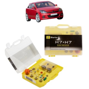 Kit trusa Set becuri H7 compatibila cu OPEL ASTRA H GTC (A04) din 2005-2010, bec far, semnalizare , pozitie, iluminare numar, frana, plafoniera, stop frana - Img 1