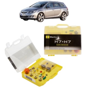 Kit trusa Set becuri H7 compatibila cu OPEL ASTRA J Sports Tourer (P10) din 2010-2015, bec far, semnalizare , pozitie, iluminare numar, frana, plafoniera, stop frana - Img 1