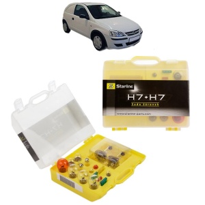 Kit trusa Set becuri H7 compatibila cu OPEL CORSA C Hatchback Van (X01) din 2000-2012, bec far, semnalizare , pozitie, iluminare numar, frana, plafoniera, stop frana