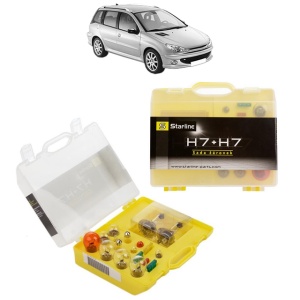 Kit trusa Set becuri H7 compatibila cu PEUGEOT 206 SW (2E/K) din 2002-2008, bec far, semnalizare , pozitie, iluminare numar, frana, plafoniera, stop frana