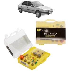 Kit trusa Set becuri H7 compatibila cu PEUGEOT 306 Hatchback Van din 1994-2001, bec far, semnalizare , pozitie, iluminare numar, frana, plafoniera, stop frana