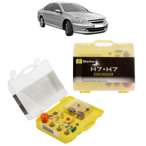 Kit trusa Set becuri H7 compatibila cu PEUGEOT 607 (9D, 9U) din 2000-2011, bec far, semnalizare , pozitie, iluminare numar, frana, plafoniera, stop frana