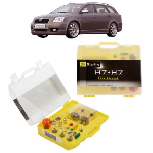 Kit trusa Set becuri H7 compatibila cu TOYOTA AVENSIS Estate (_T25_) din 2003-2008, bec far, semnalizare , pozitie, iluminare numar, frana, plafoniera, stop frana