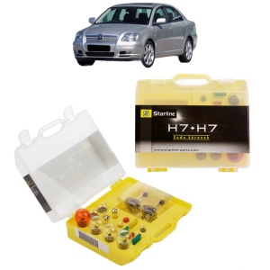 Kit trusa Set becuri H7 compatibila cu TOYOTA AVENSIS Saloon (_T25_) din 2003-2008, bec far, semnalizare , pozitie, iluminare numar, frana, plafoniera, stop frana
