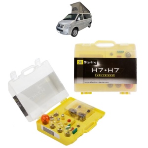 Kit trusa Set becuri H7 compatibila cu Volkswagen CALIFORNIA T5 Camper (7EC, 7EF, 7EG, 7HF, 7HC) din 2007-2015, bec far, semnalizare , pozitie, iluminare numar, frana, plafoniera, stop frana