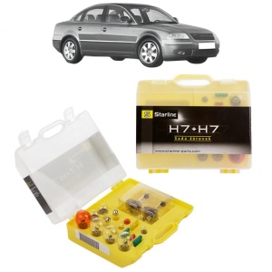 Kit trusa Set becuri H7 compatibila cu Volkswagen PASSAT B5.5 (3B3) din 2000-2005, bec far, semnalizare , pozitie, iluminare numar, frana, plafoniera, stop frana