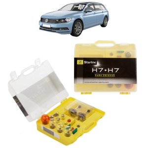 Kit trusa Set becuri H7 compatibila cu Volkswagen PASSAT B8 Variant (3G5, CB5) din 2014-2024, bec far, semnalizare , pozitie, iluminare numar, frana, plafoniera, stop frana