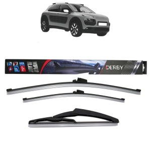 Set 3 stergatoare CITROEN C4 CACTUS din 2014-2018, Derby, din cauciuc siliconat rezistent - Img 1