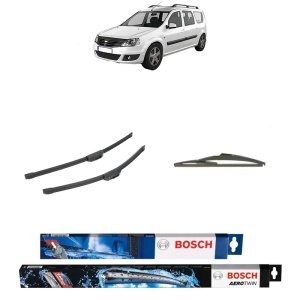 Set 3 stergatoare DACIA LOGAN MCV II din 2013-2019, Bosch Aerotwin Retrofit, din cauciuc siliconat rezistent