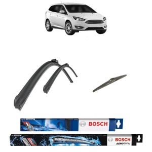 Set 3 stergatoare FORD FOCUS III Estate Van din 2012-2020, Bosch Aerotwin, din cauciuc siliconat rezistent