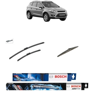 Set 3 stergatoare FORD KUGA I din 2008-2012, Bosch Aerotwin, din cauciuc siliconat rezistent