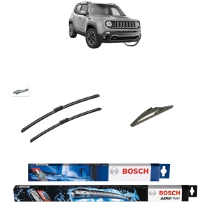 Set 3 stergatoare JEEP RENEGADE SUV (BU, B1, BV) din 2014-2022, Bosch Aerotwin, din cauciuc siliconat rezistent