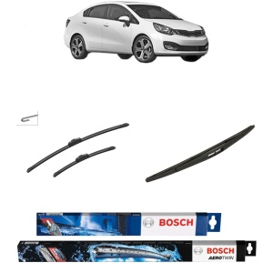 Set 3 stergatoare KIA RIO III Saloon (UB) din 2011-2017, Bosch Aerotwin Retrofit, din cauciuc siliconat rezistent