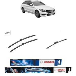 Set 3 stergatoare MERCEDES-BENZ C-CLASS T-Model (S205) din 2014-2021, Bosch Aerotwin, din cauciuc siliconat rezistent