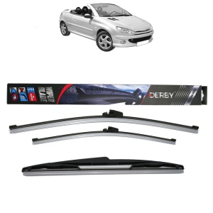 Set 3 stergatoare PEUGEOT 206 CC (2D) din 2000-2007, Derby, din cauciuc siliconat rezistent