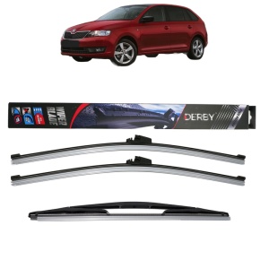 Set 3 stergatoare SKODA RAPID Spaceback (NH1) din 2012-2019, Derby, din cauciuc siliconat rezistent