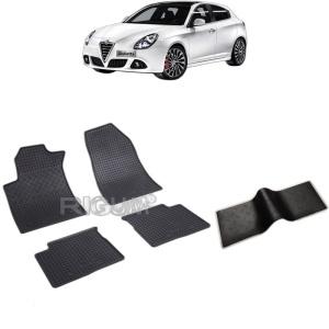 Set 5 covorase auto ALFA ROMEO GIULIETTA din 05.2010 - 12.2020, cu covoras tunel median, Caroserie HATCHBACK