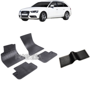 Set 5 covorase auto AUDI A4 B8 din 04.2008 - 10.2015, cu covoras tunel median, Caroserie COMBI