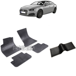 Set 5 covorase auto AUDI A5 8TA din 2009 - 09.2016, cu covoras tunel median, Caroserie SPORTBACK