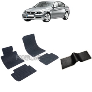 Set 5 covorase auto BMW SERIA 3 E46 din 1998 - 02.2005, cu covoras tunel median, Caroserie SEDAN