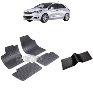 Set 5 covorase auto CITROEN C4 I din 2004 - 2010, cu covoras tunel median, Caroserie HATCHBACK