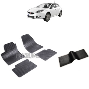 Set 5 covorase auto FIAT BRAVO II din 04.2007 - 07.2014, cu covoras tunel median, Caroserie HATCHBACK
