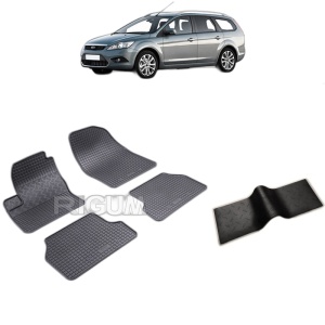Set 5 covorase auto FORD FOCUS II din 2004 - 02.2011, cu covoras tunel median, Caroserie COMBI