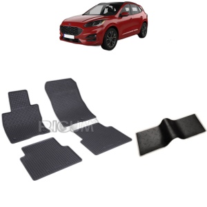 Set 5 covorase auto FORD KUGA III din 04.2020 - 2026, cu covoras tunel median, Caroserie SUV