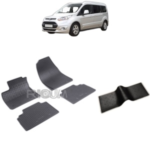 Set 5 covorase auto FORD TOURNEO COURIER din 06.2014 - 09.2023, cu covoras tunel median, Caroserie VAN 5 LOCURI