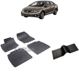 Set 5 covorase auto HONDA CIVIC IX din 03.2012 - 02.2017, cu covoras tunel median, Caroserie HATCHBACK