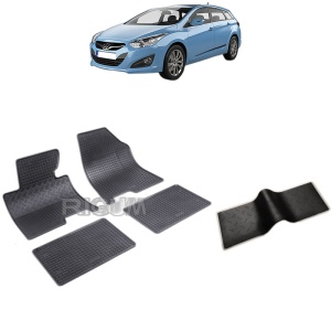 Set 5 covorase auto HYUNDAI I40 din 07.2011 - 07.2019, cu covoras tunel median, Caroserie COMBI
