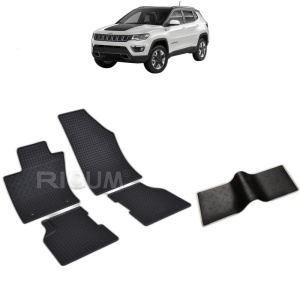 Set 5 covorase auto JEEP COMPASS II din 08.2017 - 2026, cu covoras tunel median, Caroserie SUV INCLUSIV FACELIFT