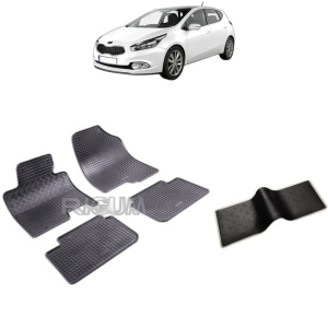 Set 5 covorase auto KIA CEED II din 05.2012 - 08.2018, cu covoras tunel median, Caroserie HATCHBACK