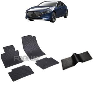 Set 5 covorase auto MAZDA 3 IV din 03.2019 - 2026, cu covoras tunel median, Caroserie HATCHBACK