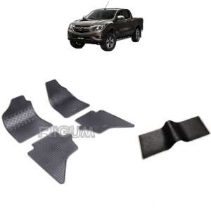 Set 5 covorase auto MAZDA BT-50 din 2007 - 2026, cu covoras tunel median, Caroserie PICK-UP