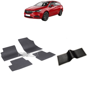 Set 5 covorase auto OPEL ASTRA K LUX din 04.2016 - 2026, cu covoras tunel median, Caroserie COMBI COVORASELE DIN SPATE MAI MARI