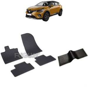 Set 5 covorase auto RENAULT CAPTUR II din 01.2020 - 2026, cu covoras tunel median, Caroserie SUV