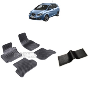Set 5 covorase auto SEAT ALTEA XL FREETRACK din 07.2006 - 08.2015, cu covoras tunel median, Caroserie VAN