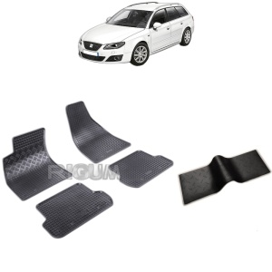 Set 5 covorase auto SEAT EXEO din 2009 - 2013, cu covoras tunel median, Caroserie COMBI