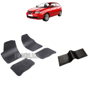 Set 5 covorase auto SEAT IBIZA III din 02.2002 - 2008, cu covoras tunel median, Caroserie HATCHBACK 6L