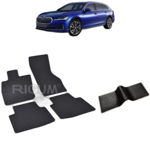 Set 5 covorase auto SKODA SUPERB IV FABRICATIE 12.2023 - 2026, cu covoras tunel median, Caroserie COMBI