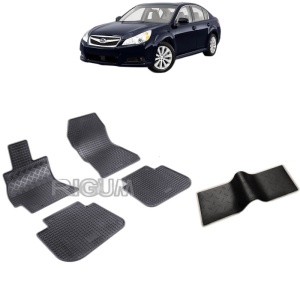 Set 5 covorase auto SUBARU LEGACY V din 2009 - 2014, cu covoras tunel median, Caroserie SEDAN